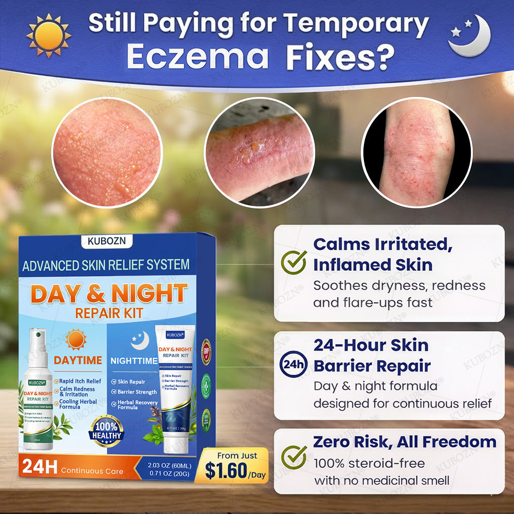 🇭✨KUBOZN® Eczema Day & Night Repair System - 100% Steroid-Free Relief Duo for Intense Itch, Redness & Broken Skin