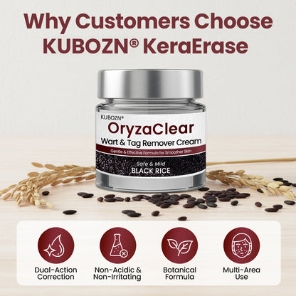 🇭⭐ KUBOZN® OryzaClear – Black Rice Power Cream for Skin Tags & Bumps · Gentle Plant-Based Softening Formula