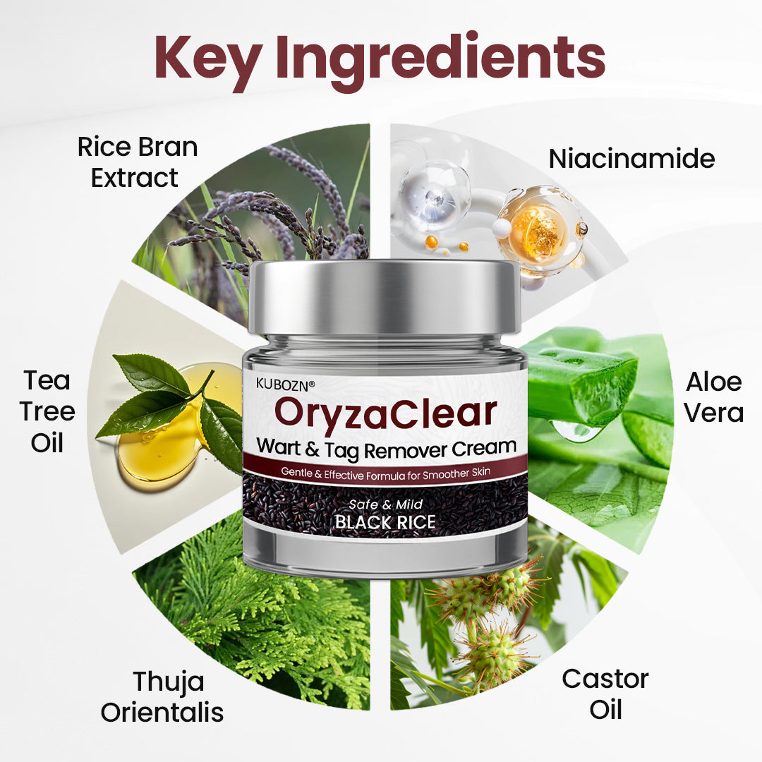 🇸⭐ KUBOZN® OryzaClear – Black Rice Power Cream for Skin Tags & Bumps · Gentle Plant-Based Softening Formula