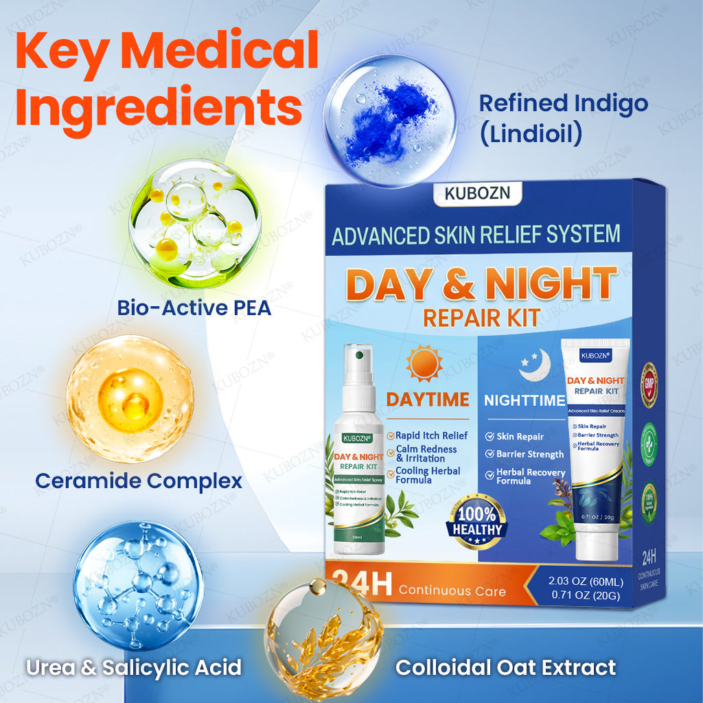 🇭✨KUBOZN® Psoriasis Day & Night Repair System - 100% Steroid-Free Relief Duo for Plaques, Scaling & Itch