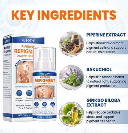 J⚡KUBOZN® Piperine Repigment Activator Spray to Reactivate Dormant Pigment Cells & Restore Natural Skin Color