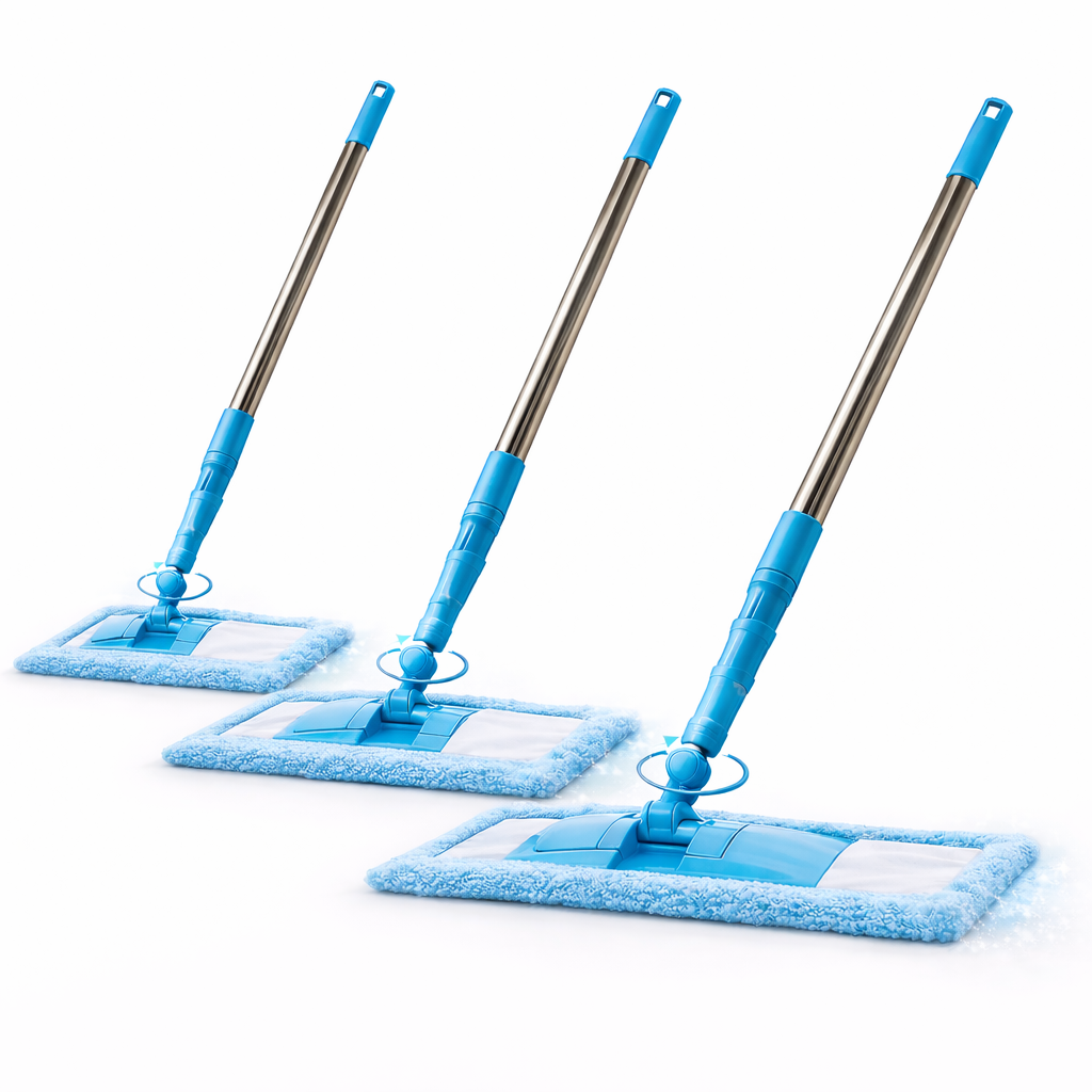 Healrize® Detachable Coral Fleece Flat Mop with Stainless Steel Handle